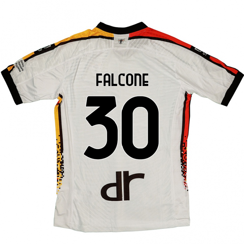 Kandiny Niño Camiseta Wladimiro Falcone #30 Blanco Negro 2ª Equipación 2024/25 La Camisa