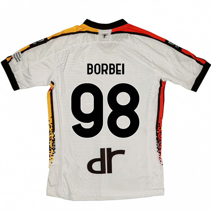 Kandiny Niño Camiseta Alexandru Borbei #98 Blanco Negro 2ª Equipación 2024/25 La Camisa