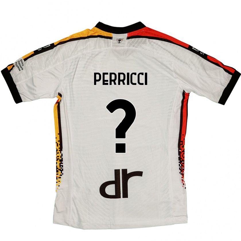 Kandiny Bambino Maglia Gabriele Perricci #0 Bianco Nero Kit Gara Away 2024/25 Maglietta