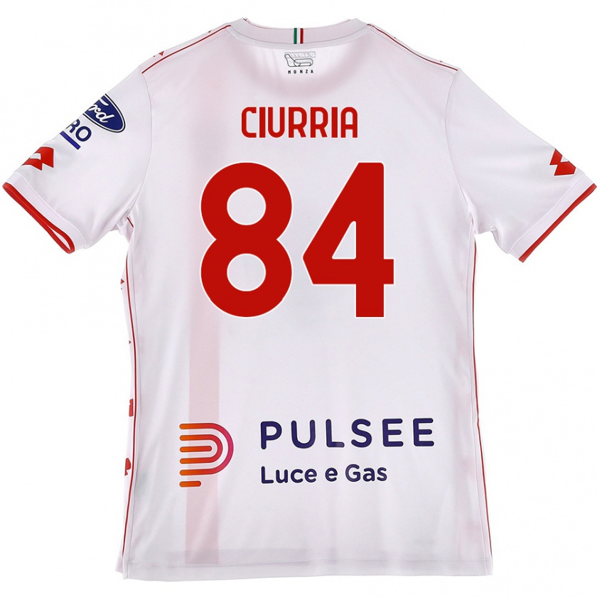 Kandiny Niño Camiseta Patrick Ciurria #84 Blanco Rojo 2ª Equipación 2024/25 La Camisa México