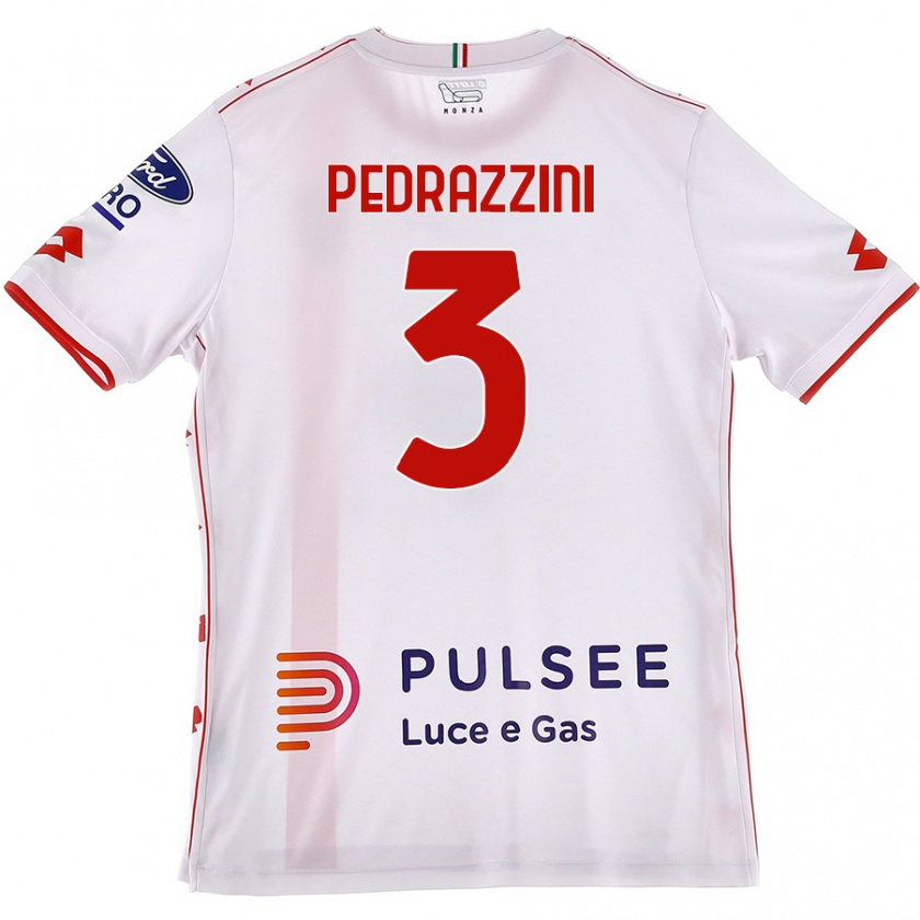 Kandiny Niño Camiseta Carlo Pedrazzini #3 Blanco Rojo 2ª Equipación 2024/25 La Camisa México