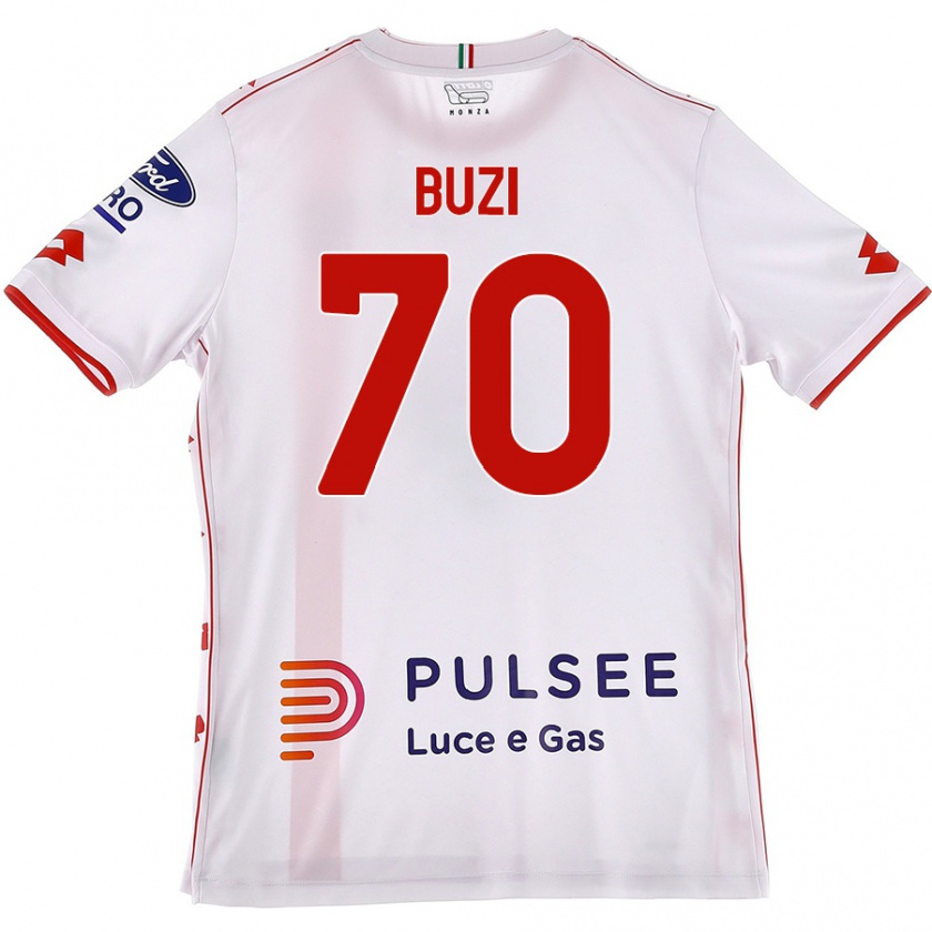 Kandiny Kinderen Luis Buzi #70 Wit Rood Uitshirt Uittenue 2024/25 T-Shirt België