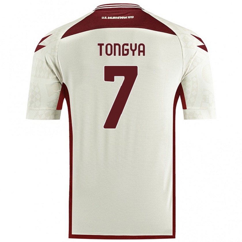 Kandiny Bambino Maglia Franco Tongya #7 Colore Crema Kit Gara Away 2024/25 Maglietta