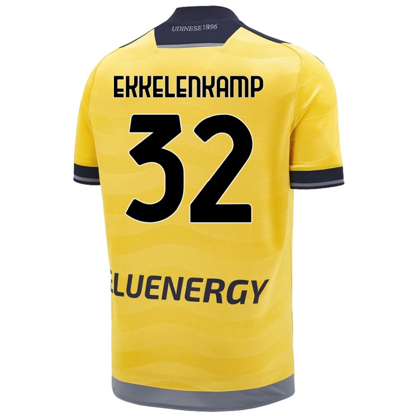 Kandiny Niño Camiseta Jurgen Ekkelenkamp #32 Dorado 2ª Equipación 2024/25 La Camisa