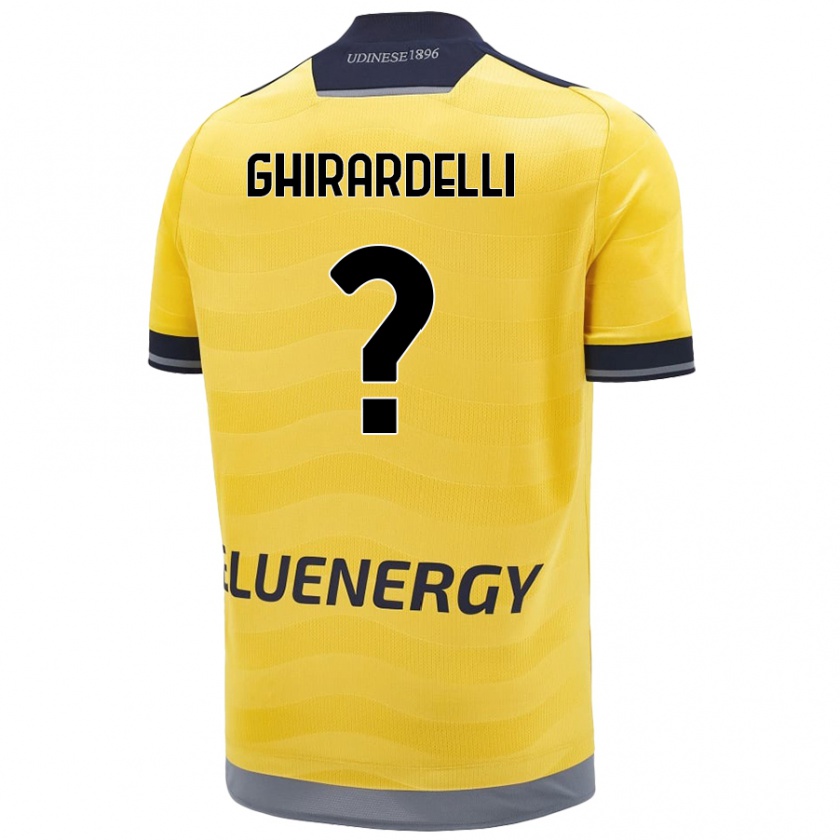 Kandiny Niño Camiseta Davide Ghirardelli #0 Dorado 2ª Equipación 2024/25 La Camisa