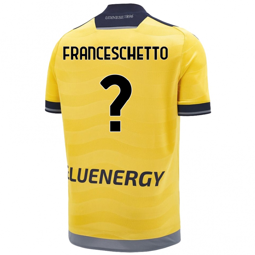 Kandiny Niño Camiseta Mattia Franceschetto #0 Dorado 2ª Equipación 2024/25 La Camisa