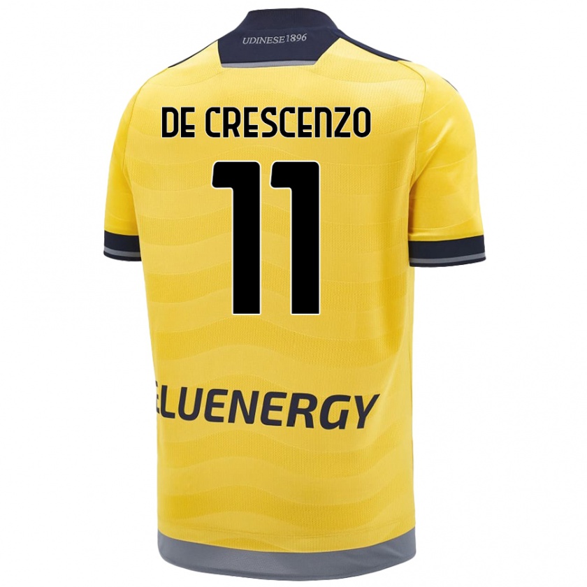 Kandiny Kinderen Marco De Crescenzo #11 Goud Uitshirt Uittenue 2024/25 T-Shirt België