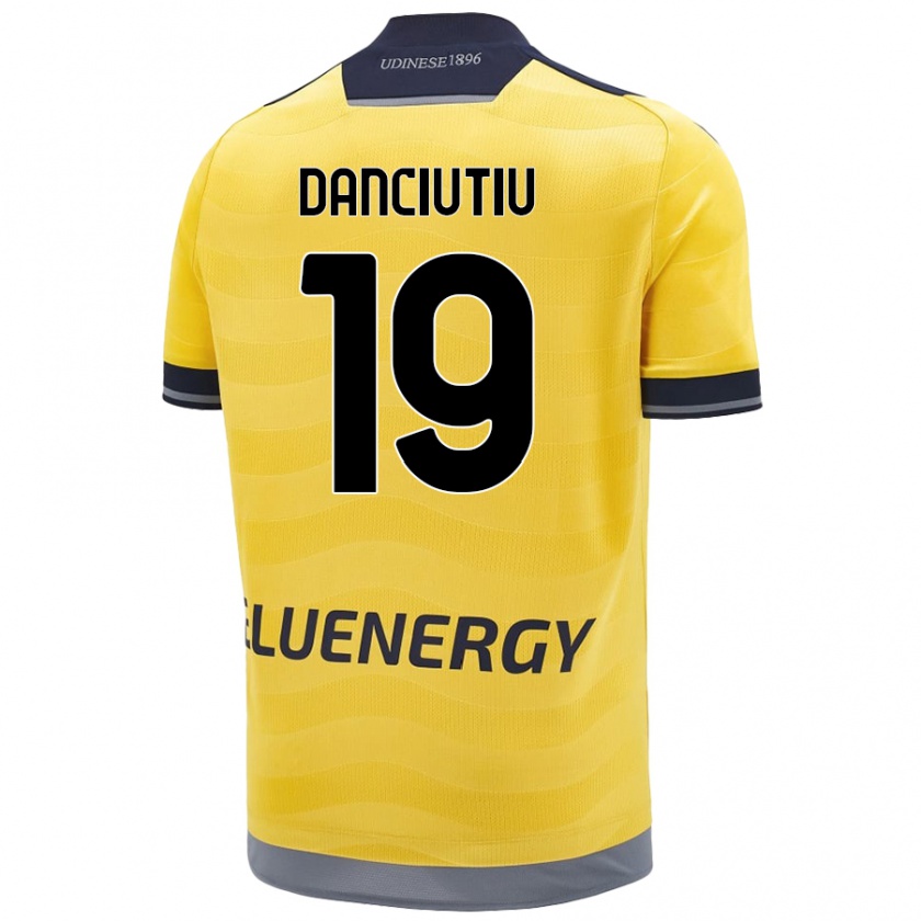 Kandiny Bambino Maglia Vlad Danciuțiu #19 Oro Kit Gara Away 2024/25 Maglietta