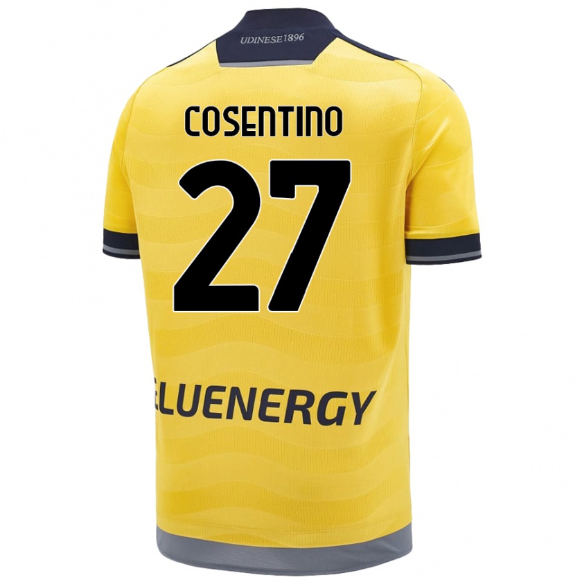 Kandiny Niño Camiseta Sergio Cosentino #27 Dorado 2ª Equipación 2024/25 La Camisa