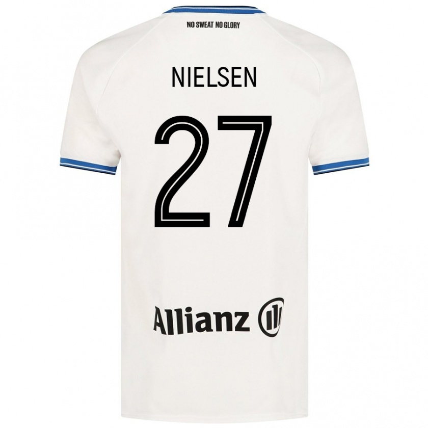 Kandiny Criança Camisola Casper Nielsen #27 Branco Alternativa 2024/25 Camisa Brasil