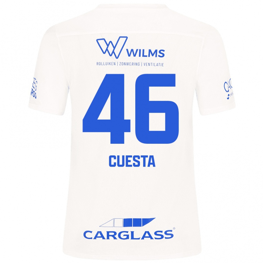 Kandiny Kinder Carlos Cuesta #46 Weiß Auswärtstrikot Trikot 2024/25 T-Shirt Österreich