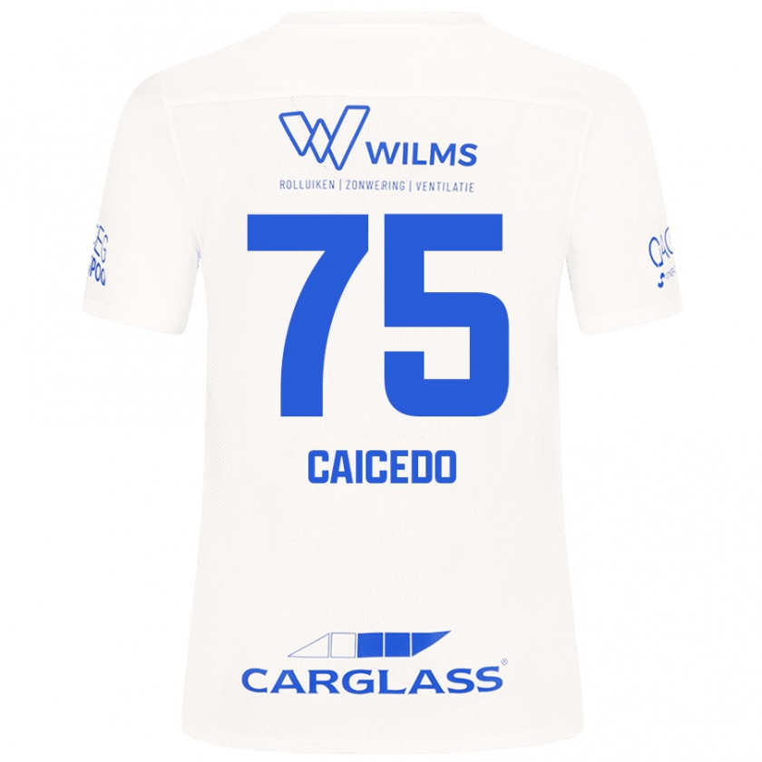 Kandiny Criança Camisola Alfred Caicedo #75 Branco Alternativa 2024/25 Camisa Brasil