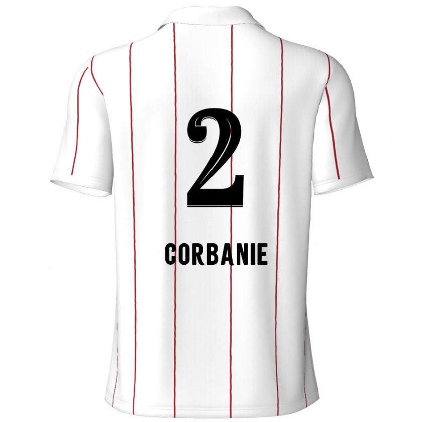 Kandiny Kinderen Kobe Corbanie #2 Wit Zwart Uitshirt Uittenue 2024/25 T-Shirt België