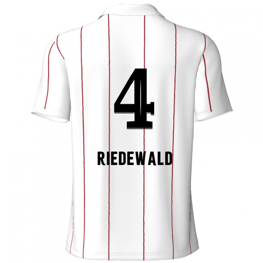 Kandiny Kinderen Jairo Riedewald #4 Wit Zwart Uitshirt Uittenue 2024/25 T-Shirt België