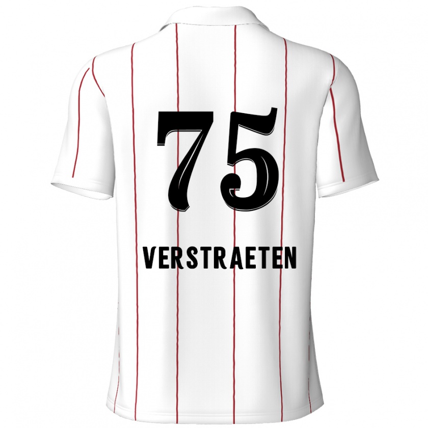 Kandiny Bambino Maglia Andreas Verstraeten #75 Bianco Nero Kit Gara Away 2024/25 Maglietta