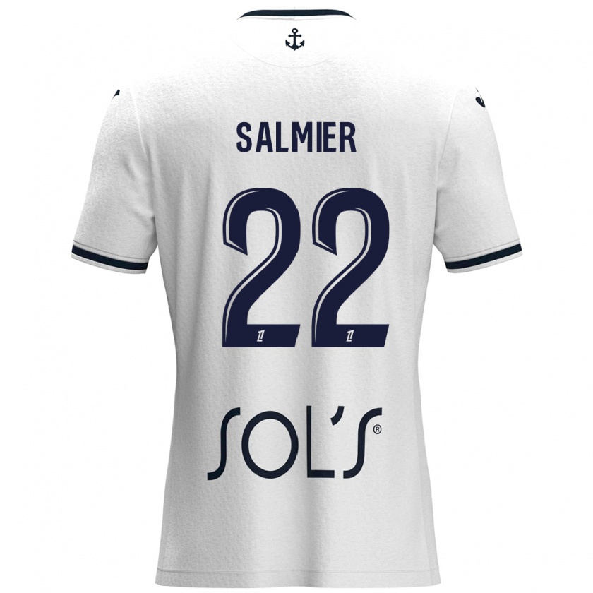 Kandiny Kinder Yoann Salmier #22 Weiß Dunkelblau Auswärtstrikot Trikot 2024/25 T-Shirt Österreich