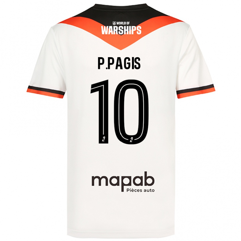 Kandiny Bambino Maglia Pablo Pagis #10 Bianco Kit Gara Away 2024/25 Maglietta