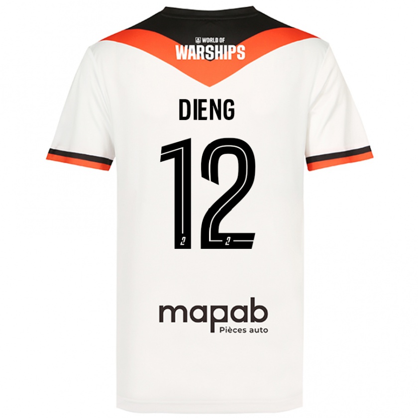 Kandiny Niño Camiseta Bamba Dieng #12 Blanco 2ª Equipación 2024/25 La Camisa