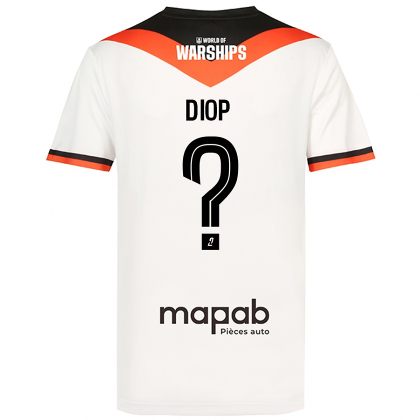 Kandiny Bambino Maglia Samba Diop #0 Bianco Kit Gara Away 2024/25 Maglietta