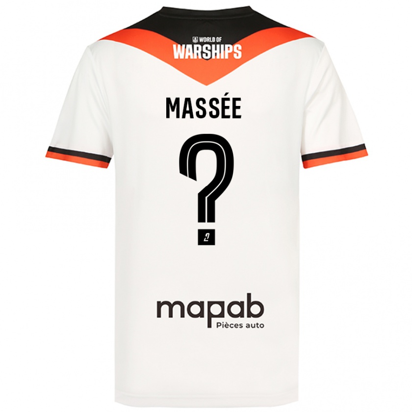 Kandiny Bambino Maglia Gibril Massée #0 Bianco Kit Gara Away 2024/25 Maglietta