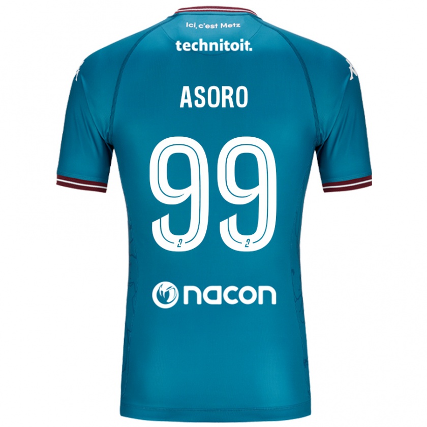 Kandiny Bambino Maglia Joel Asoro #99 Blu Petrolio Kit Gara Away 2024/25 Maglietta