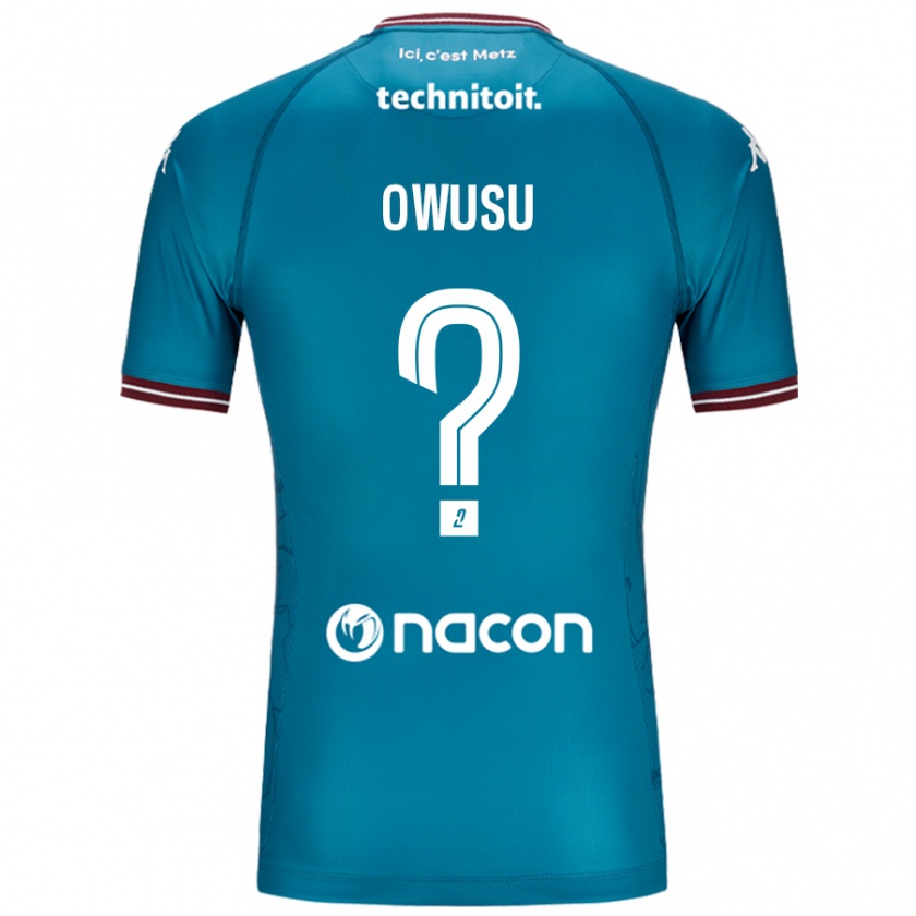 Kandiny Bambino Maglia Ryan Owusu #0 Blu Petrolio Kit Gara Away 2024/25 Maglietta