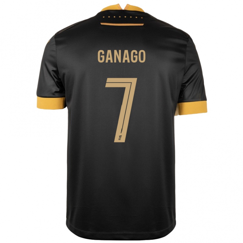 Kandiny Bambino Maglia Ignatius Ganago #7 Nero Marrone Kit Gara Away 2024/25 Maglietta