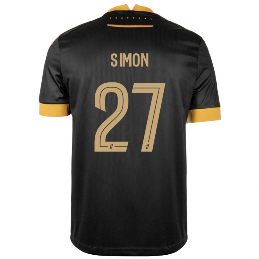 Kandiny Dzieci Moses Simon #27 Czarny Brązowy Wyjazdowa Koszulka 2024/25 Koszulki Klubowe