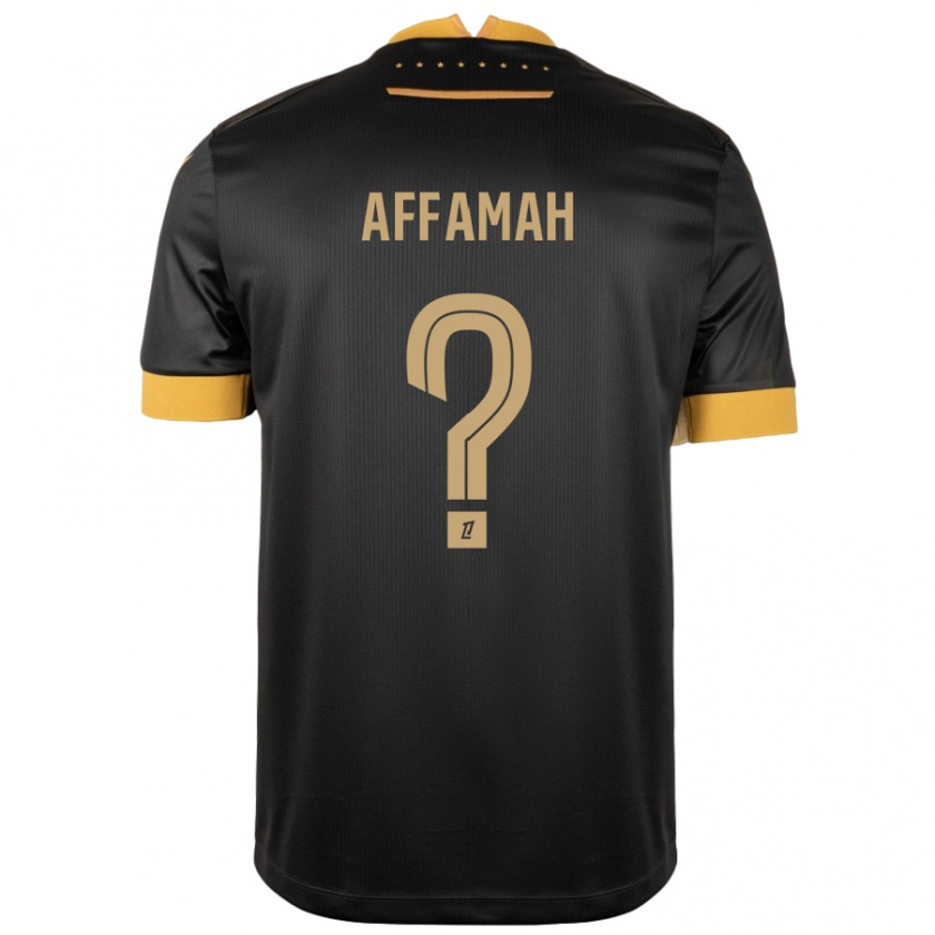 Kandiny Bambino Maglia Joe-Loïc Affamah #0 Nero Marrone Kit Gara Away 2024/25 Maglietta