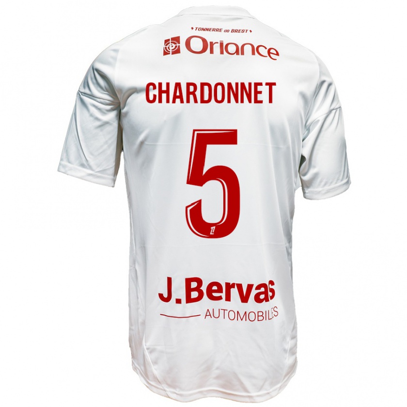 Kandiny Kinder Brendan Chardonnet #5 Weiß Rot Auswärtstrikot Trikot 2024/25 T-Shirt Österreich