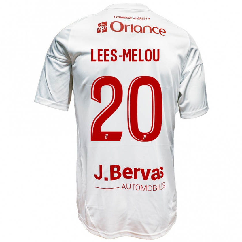 Kandiny Niño Camiseta Pierre Lees-Melou #20 Blanco Rojo 2ª Equipación 2024/25 La Camisa México