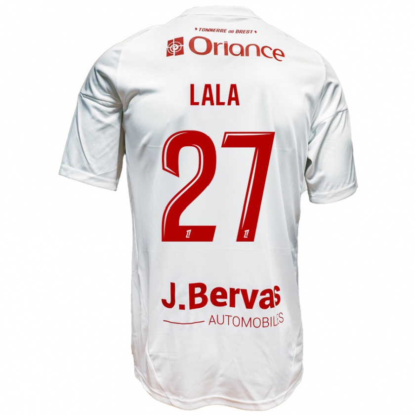 Kandiny Niño Camiseta Kenny Lala #27 Blanco Rojo 2ª Equipación 2024/25 La Camisa México