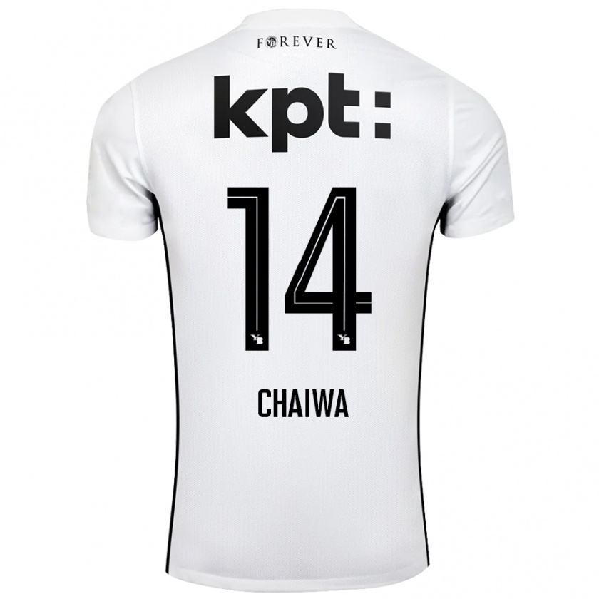 Kandiny Kinderen Miguel Chaiwa #14 Wit Zwart Uitshirt Uittenue 2024/25 T-Shirt België