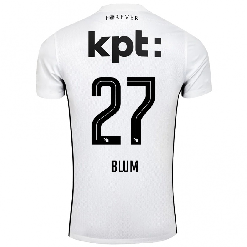 Kandiny Kinderen Lewin Blum #27 Wit Zwart Uitshirt Uittenue 2024/25 T-Shirt België