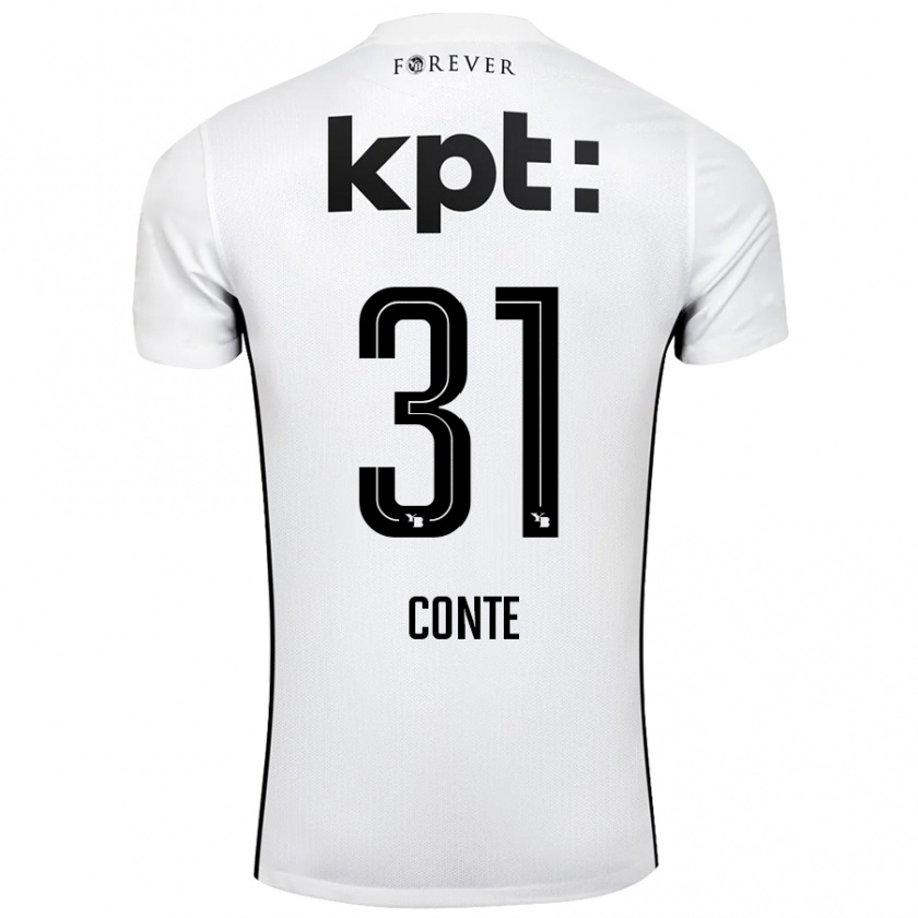 Kandiny Niño Camiseta Facinet Conte #31 Blanco Negro 2ª Equipación 2024/25 La Camisa