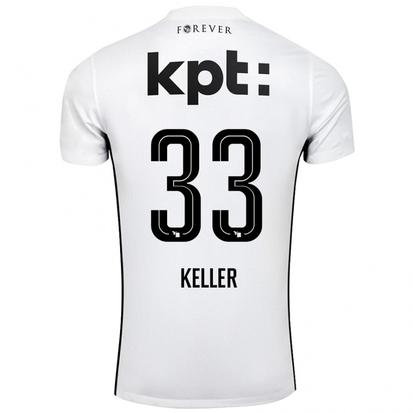 Kandiny Kinderen Marvin Keller #33 Wit Zwart Uitshirt Uittenue 2024/25 T-Shirt België