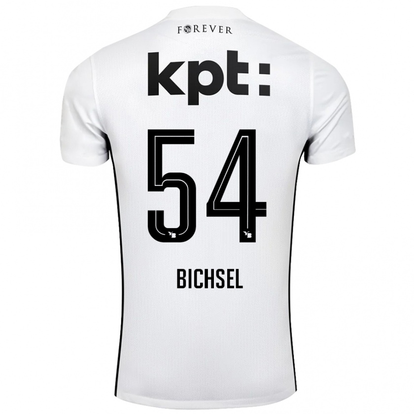 Kandiny Kinderen Joel Bichsel #54 Wit Zwart Uitshirt Uittenue 2024/25 T-Shirt België