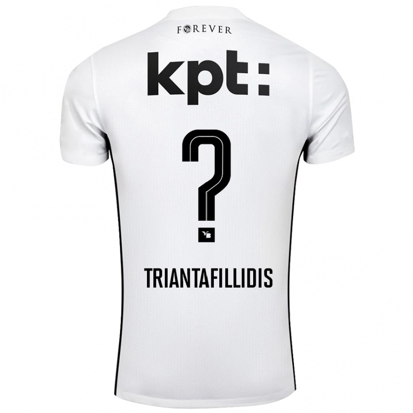 Kandiny Niño Camiseta Nevin Triantafillidis #0 Blanco Negro 2ª Equipación 2024/25 La Camisa