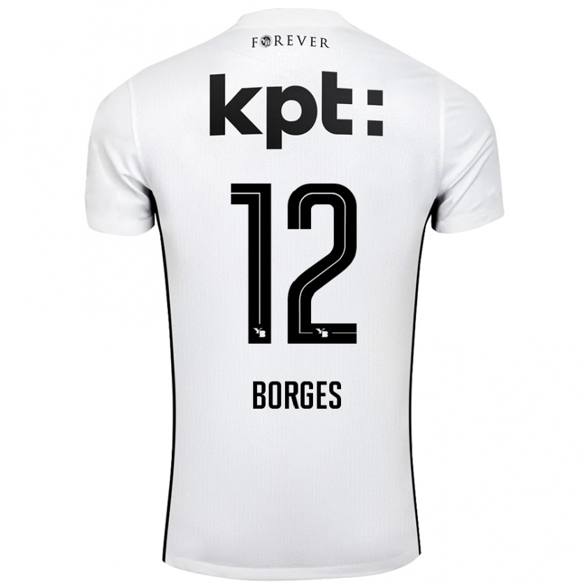 Kandiny Kinderen David Borges #12 Wit Zwart Uitshirt Uittenue 2024/25 T-Shirt België