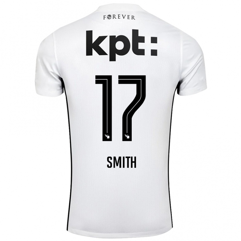 Kandiny Niño Camiseta Rhodri Smith #17 Blanco Negro 2ª Equipación 2024/25 La Camisa