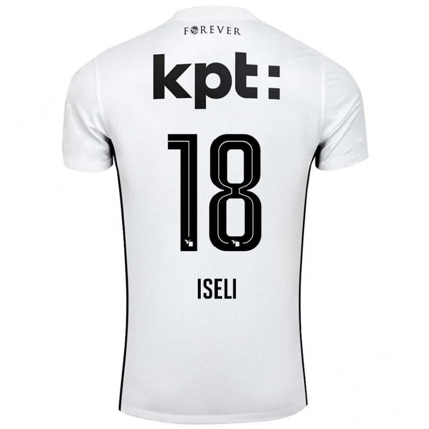 Kandiny Niño Camiseta Marco Iseli #18 Blanco Negro 2ª Equipación 2024/25 La Camisa