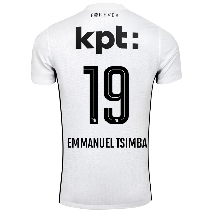 KandinyキッズFelix Emmanuel Tsimba#19白 黒アウェイシャツ2024/25ジャージーユニフォーム