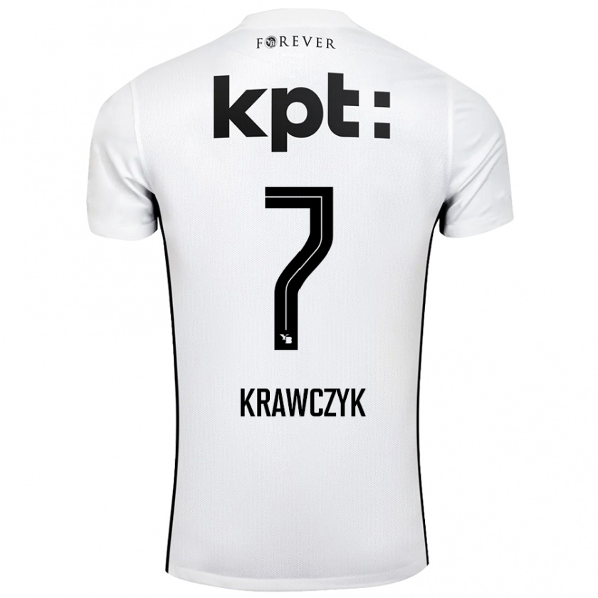 Kandiny Niño Camiseta Caroline Krawczyk #7 Blanco Negro 2ª Equipación 2024/25 La Camisa