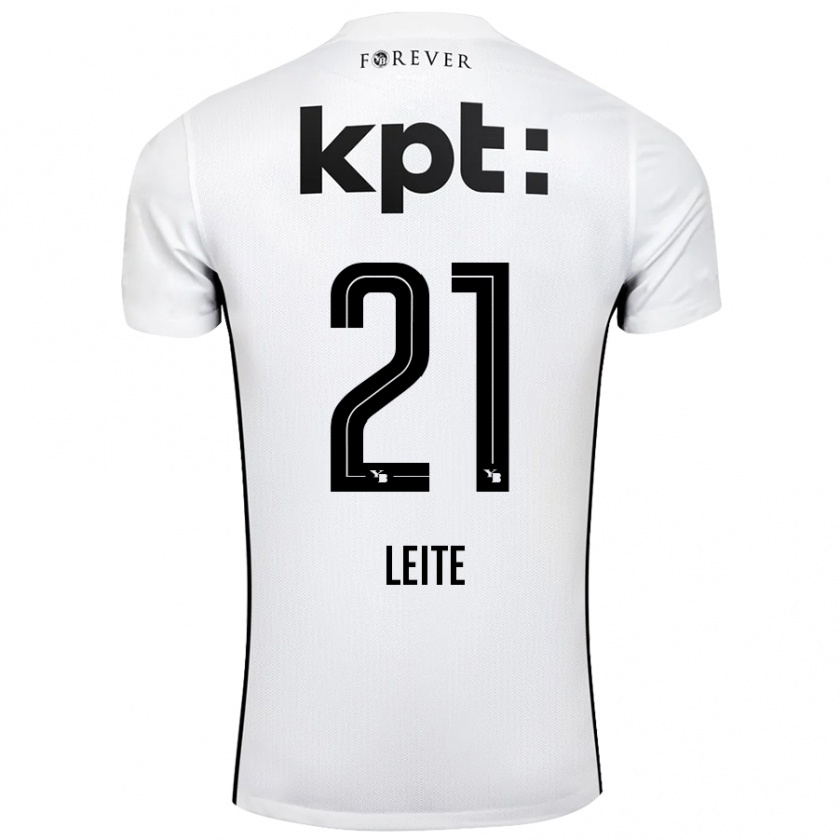 Kandiny Kinderen Ana Leite #21 Wit Zwart Uitshirt Uittenue 2024/25 T-Shirt België