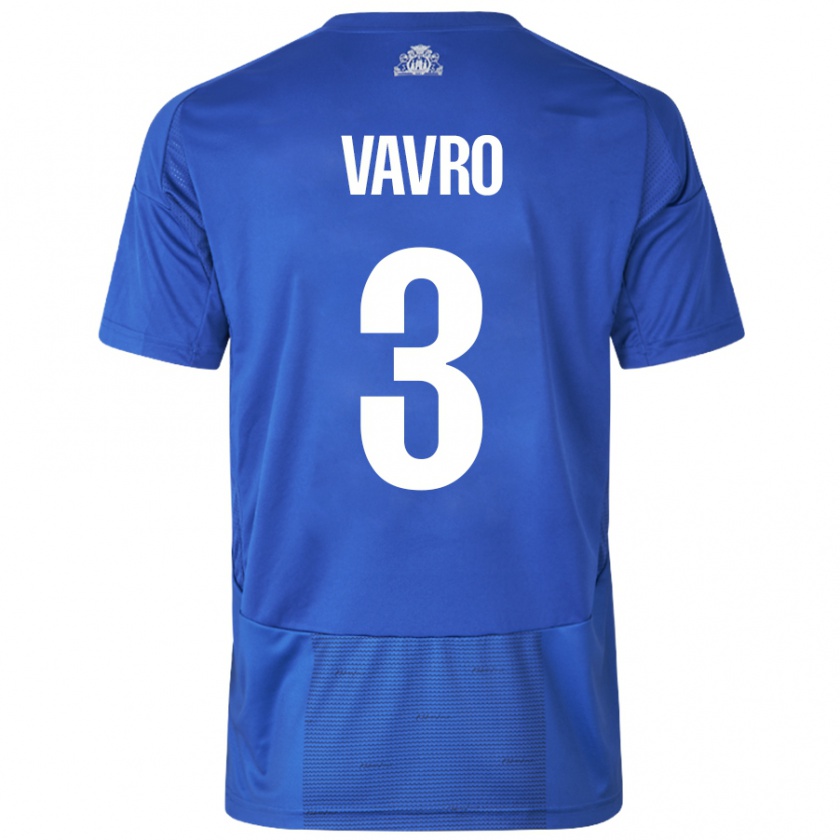 Kandiny Bambino Maglia Denis Vavro #3 Bianco Blu Kit Gara Away 2024/25 Maglietta