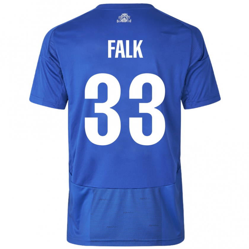 Kandiny Niño Camiseta Rasmus Falk #33 Blanco Azul 2ª Equipación 2024/25 La Camisa México