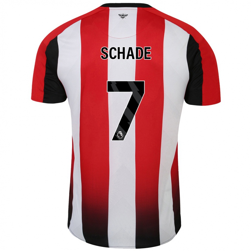 Kandiny Uomo Maglia Kevin Schade #7 Rosso Bianco Kit Gara Home 2024/25 Maglietta