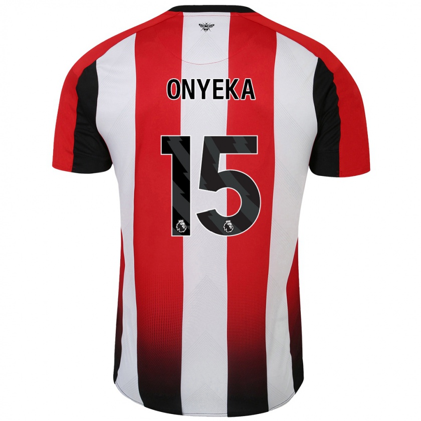 Kandiny Uomo Maglia Frank Onyeka #15 Rosso Bianco Kit Gara Home 2024/25 Maglietta