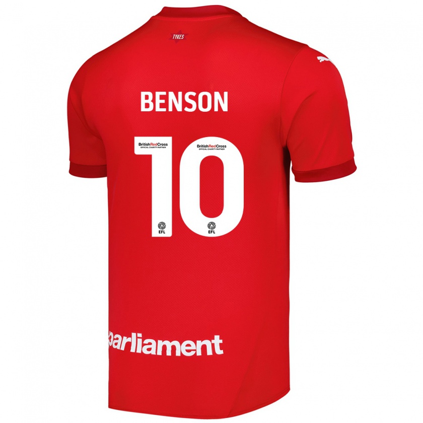 Kandiny Uomo Maglia Josh Benson #10 Rosso Kit Gara Home 2024/25 Maglietta