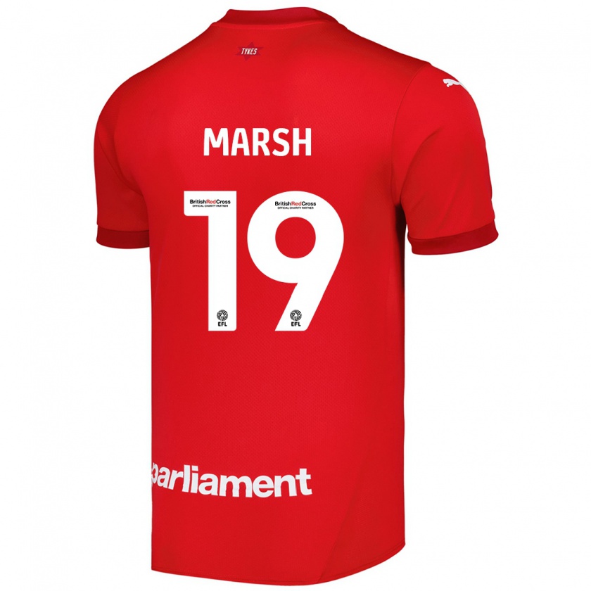 Kandiny Hombre Camiseta Aiden Marsh #19 Rojo 1ª Equipación 2024/25 La Camisa